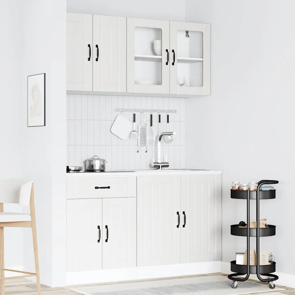 4-Piece White Kitchen Storage Cabinet Set