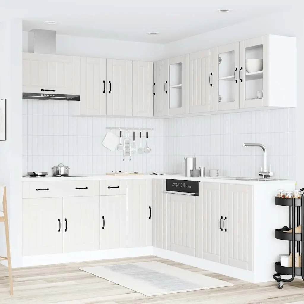 11 Piece Kitchen Cabinet Set White Storage Engineered Wood Cupboard Furniture