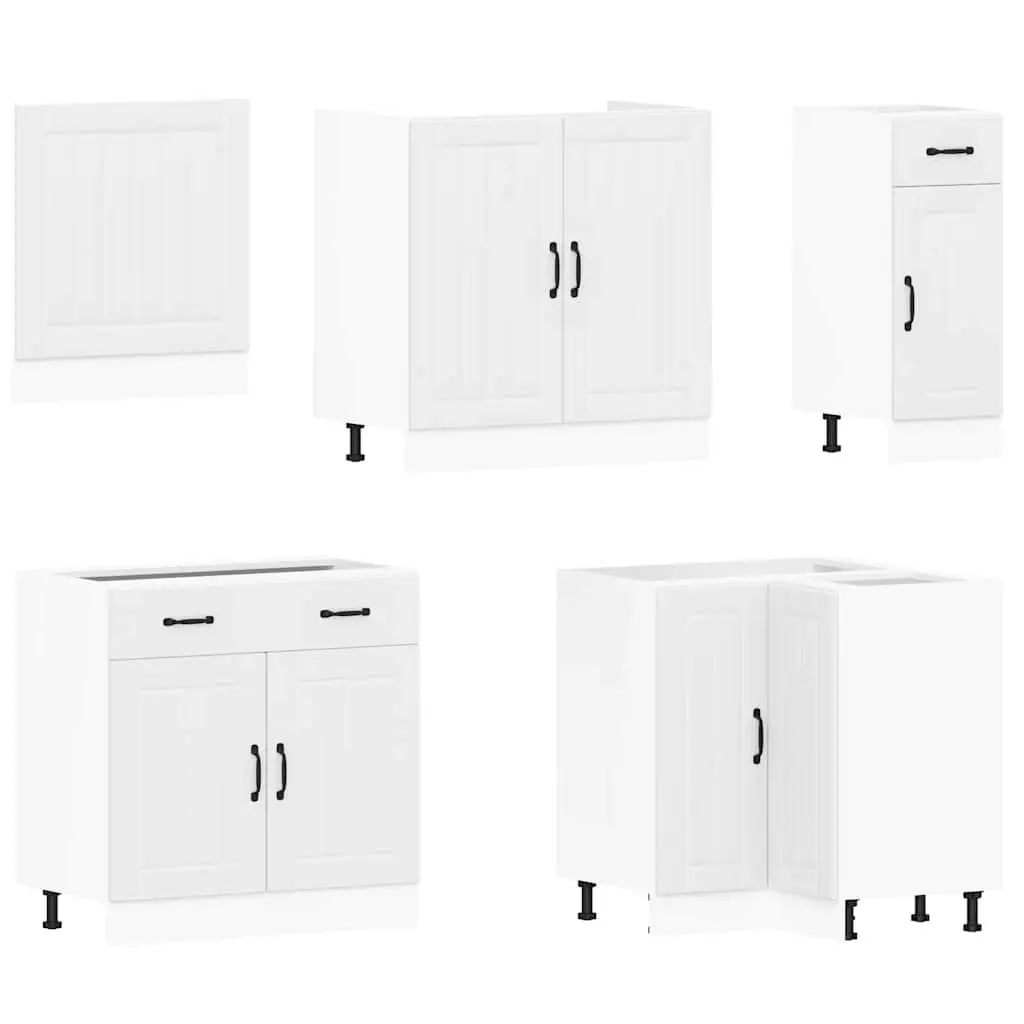 11 Piece Kitchen Cabinet Set White Storage Engineered Wood Cupboard Furniture