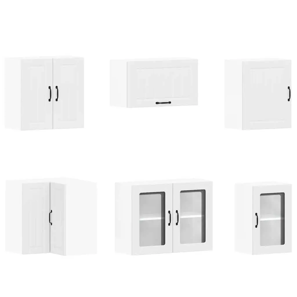 11 Piece Kitchen Cabinet Set White Storage Engineered Wood Cupboard Furniture