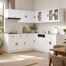 Practical 11 Piece Kitchen Cabinet Set for Home Use