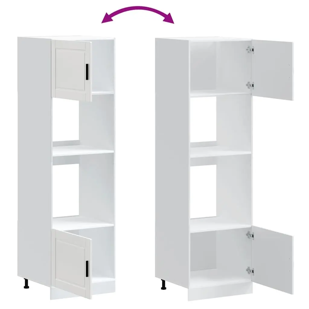 Oven Cabinets Engineered Wood Large Compartment 2 pcs White Kitchen Storage Unit