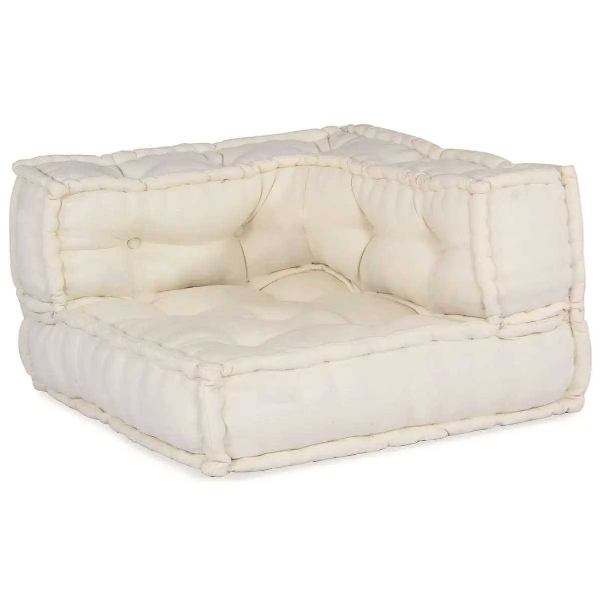 Modular Sofa Unit Fabric Cream 210 x 70 x 56 cm Indoor Outdoor Lounge Seating