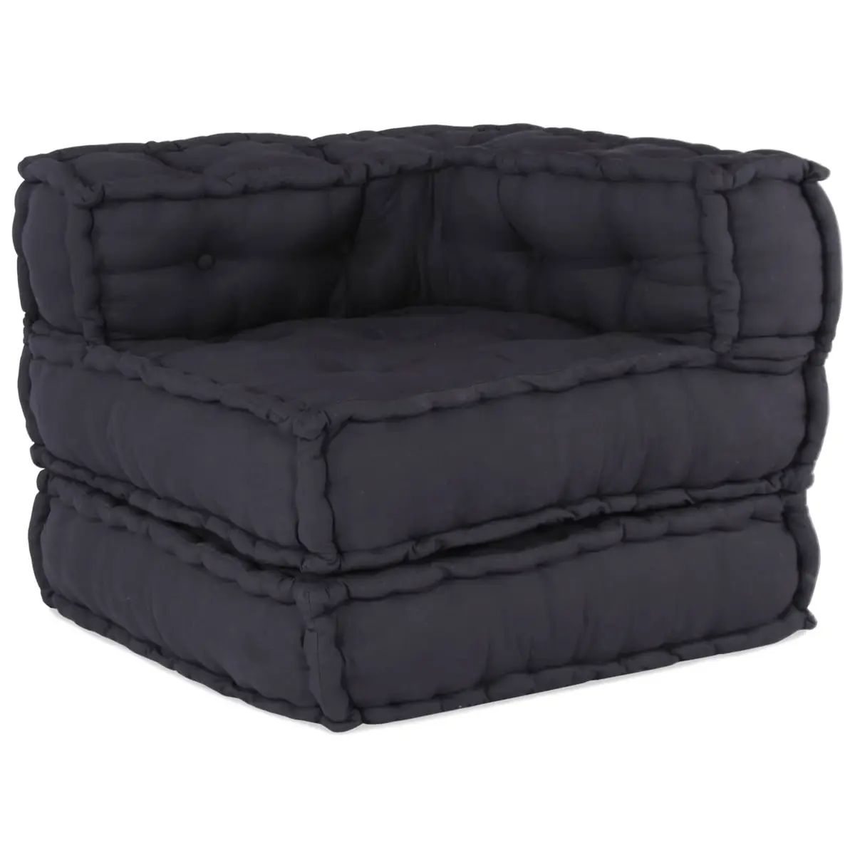 Modular Sofa Unit Indoor Outdoor Anthracite Fabric 210cm x 70cm x 56cm Lounge Seat