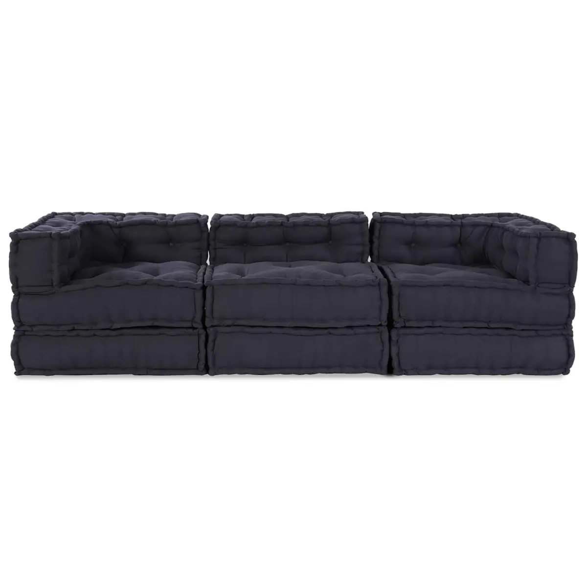 Modular Sofa Unit Indoor Outdoor Anthracite Fabric 210cm x 70cm x 56cm Lounge Seat