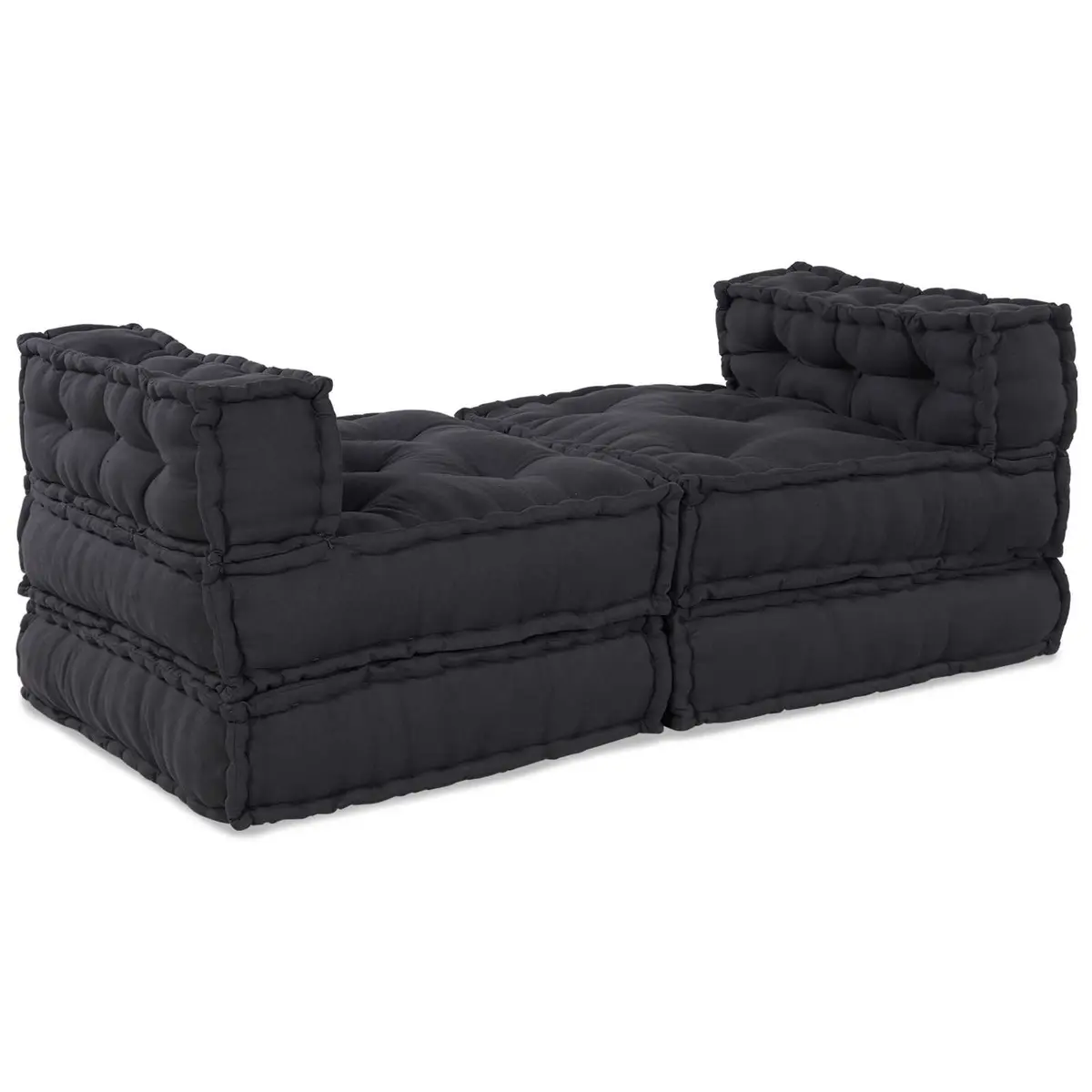 Fabric Modular Sofa Unit Anthracite 210cm x 140cm x 56cm Indoor and Outdoor Flexible Lounge Seating