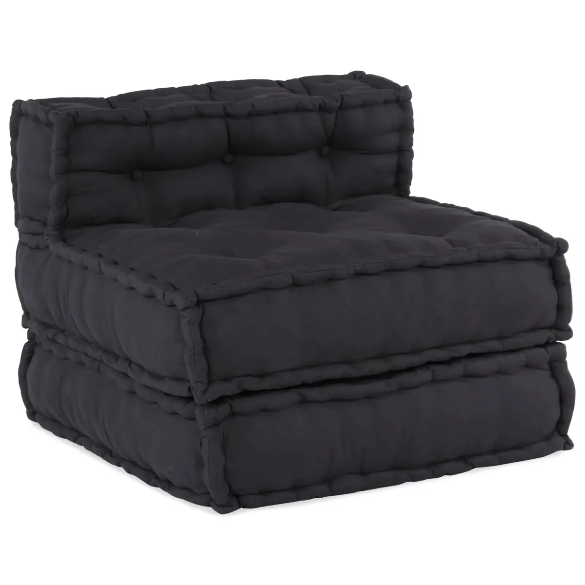 Fabric Modular Sofa Unit Anthracite 210cm x 140cm x 56cm Indoor and Outdoor Flexible Lounge Seating