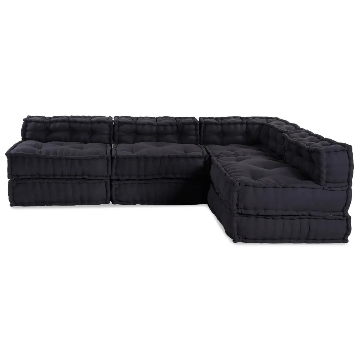 Fabric Modular Sofa Unit Anthracite 210cm x 140cm x 56cm Indoor and Outdoor Flexible Lounge Seating
