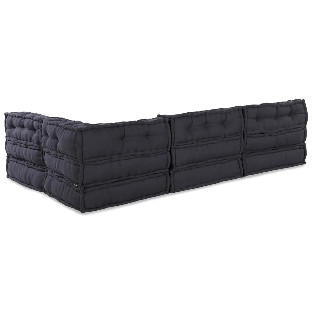 Fabric Modular Sofa Unit Anthracite 210cm x 140cm x 56cm Indoor and Outdoor Flexible Lounge Seating