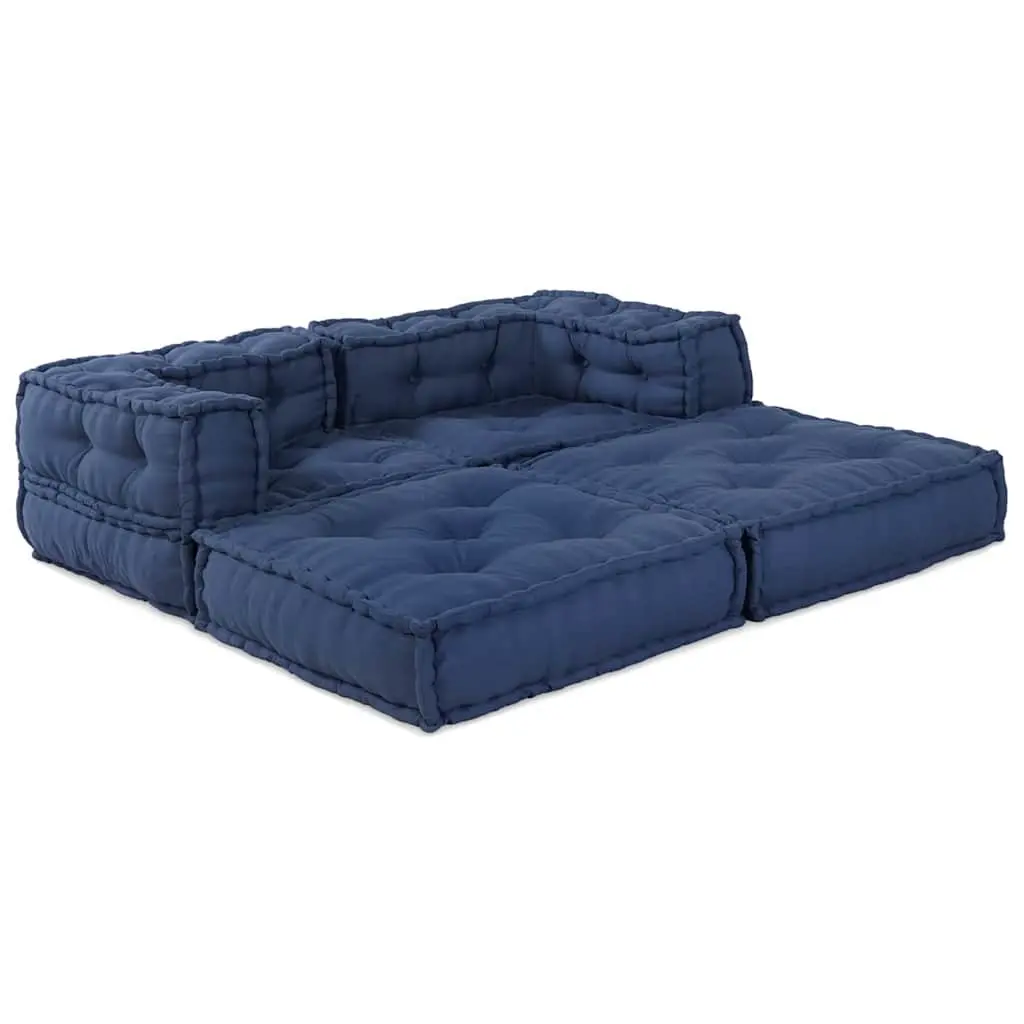 Modular Sofa Unit 2 Pieces Blue Fabric Indoor Outdoor Living Room Sectional