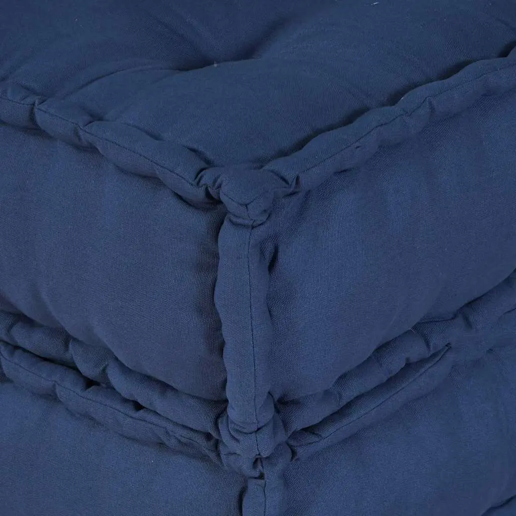Modular Sofa Unit Fabric Indigo Blue 210 x 140 x 56 cm Corner Lounge Seat