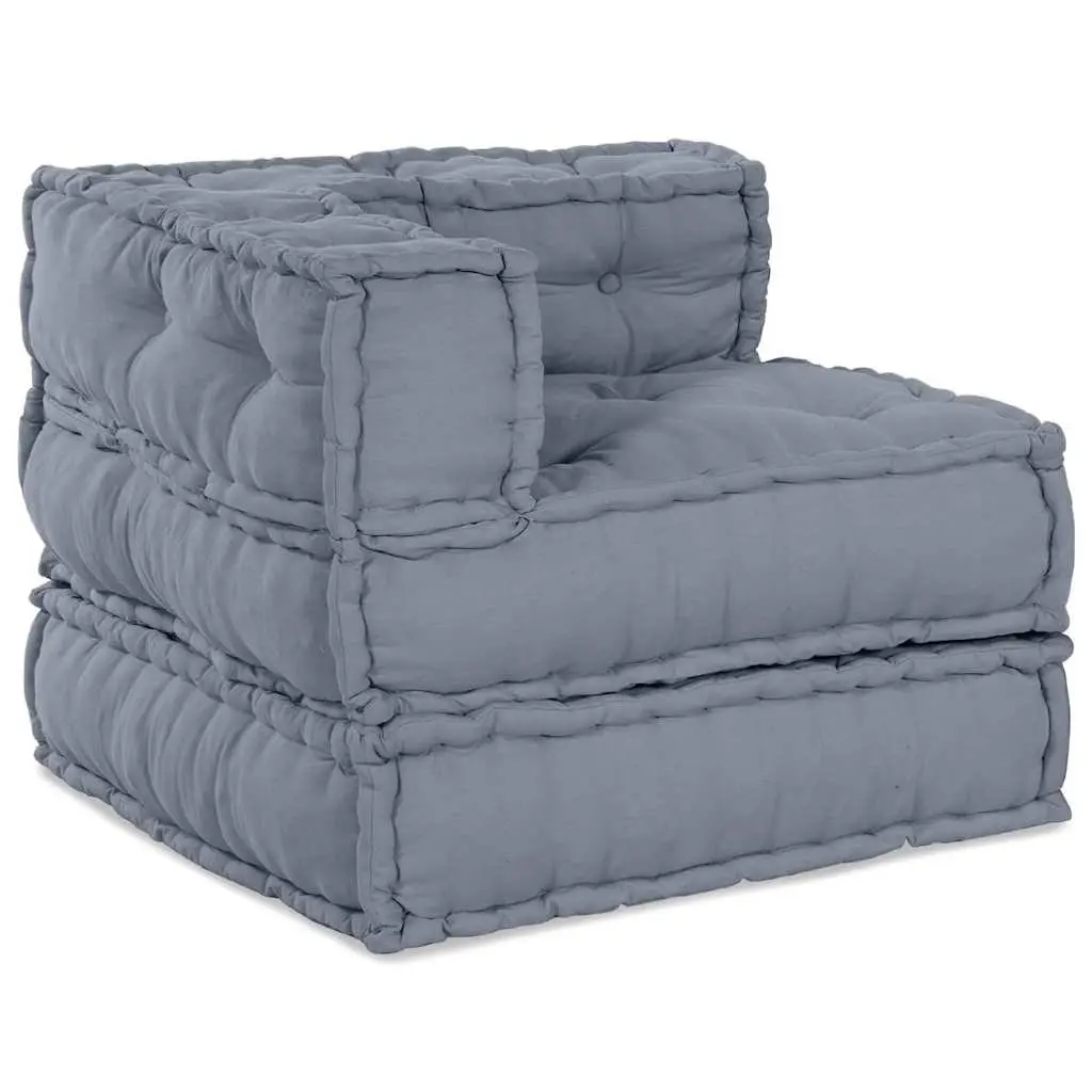 Modular Sofa Unit Fabric 140 x 70 x 56 cm Grey 2 Piece Indoor Outdoor