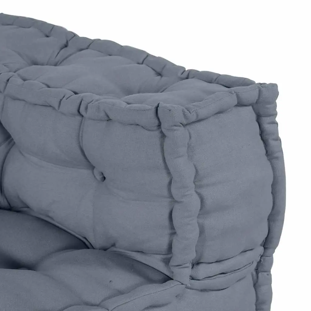 Modular Sofa Unit Fabric Grey 210 x 140 x 56 cm Indoor Outdoor Lounge Seating