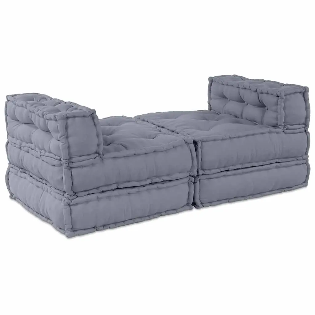 Modular Sofa Unit Grey Fabric Corner Sectional Couch Indoor Outdoor 210x140x56cm