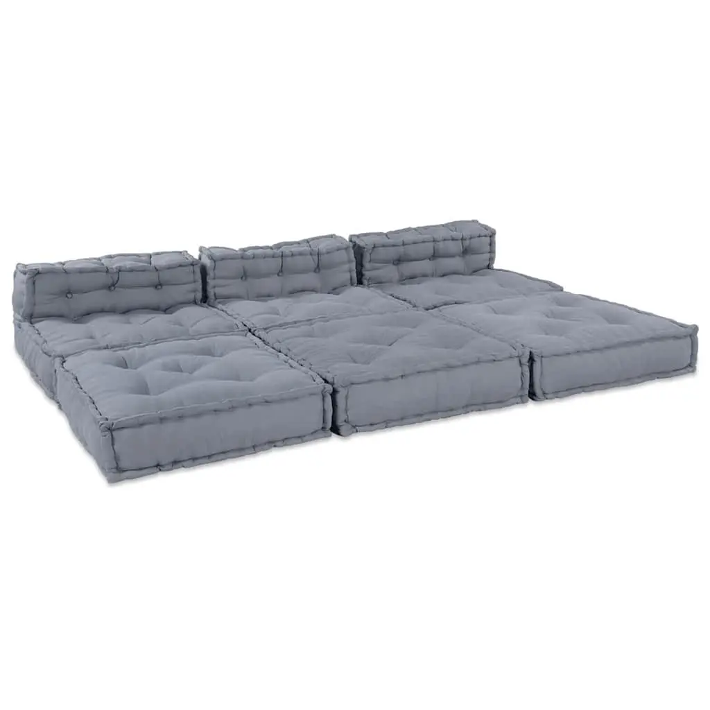 Modular Sofa Unit Grey Fabric Corner Sectional Couch Indoor Outdoor 210x140x56cm
