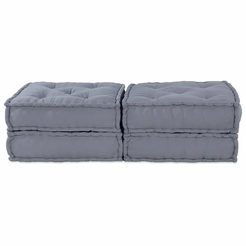 Modular Sofa Unit Fabric Grey 140 x 70 x 36 cm Indoor Outdoor Seating 2 pcs