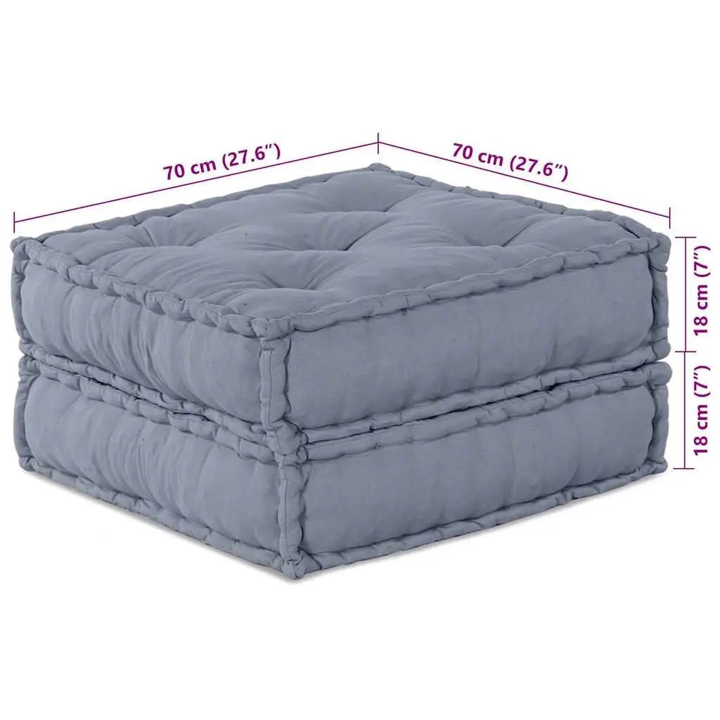 Modular Sofa Unit Fabric Grey 140 x 70 x 36 cm Indoor Outdoor Seating 2 pcs