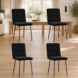 Practical Black Velvet Chairs Set of 4 for Any Home