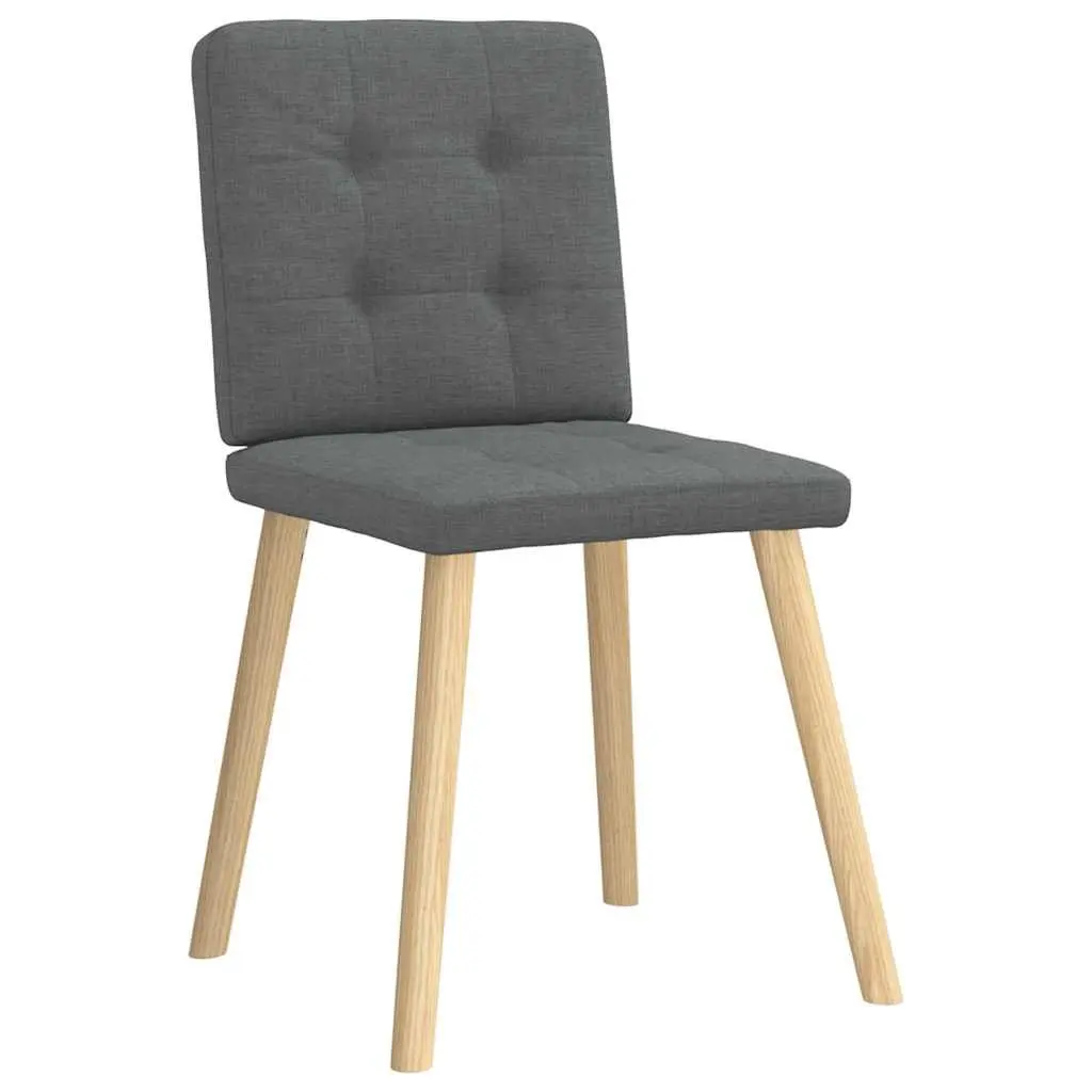 Dining Chairs Polyester Upholstery Metal and Wood Frame 4 pcs Grey