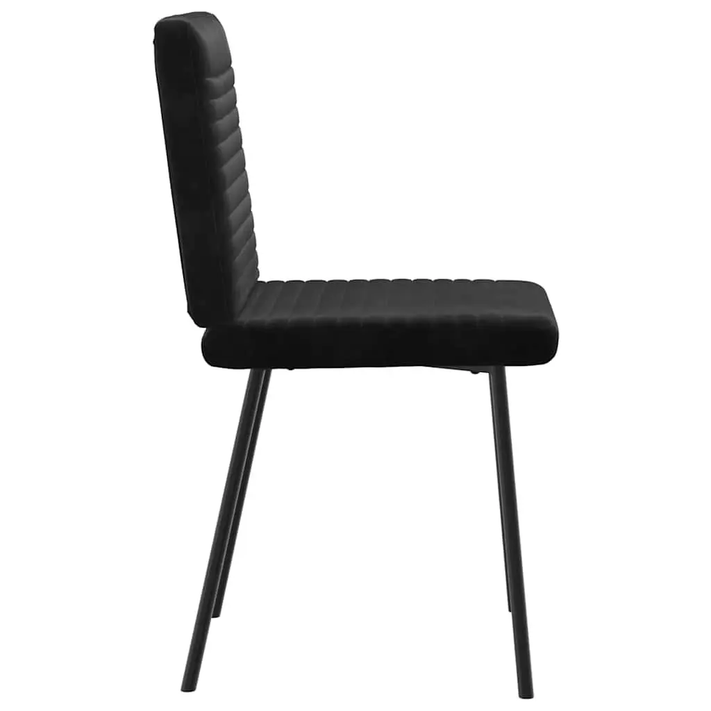 4-Piece Black Velvet Dining Chairs for Home