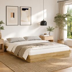 Practical Low Floor Oak Bed Frame 150x200 cm