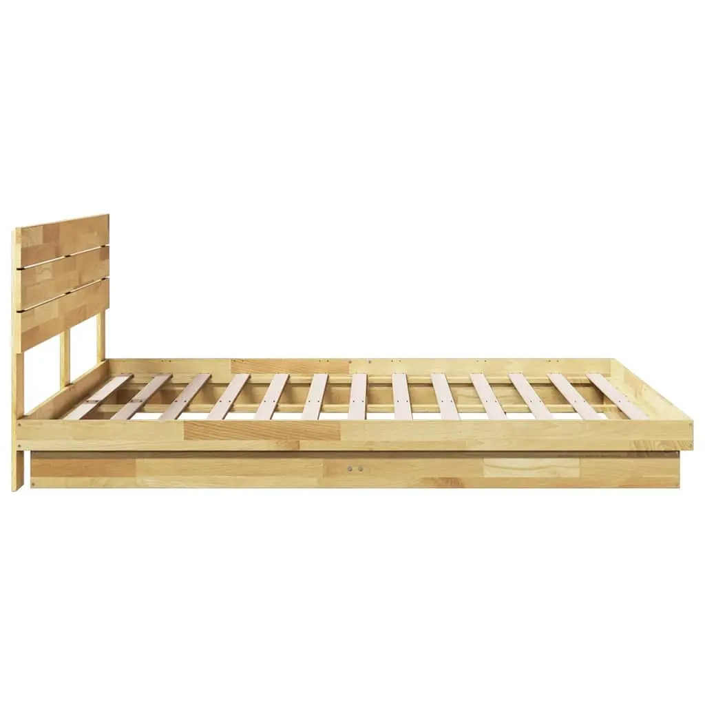 Solid Wood Bed Frame with Headboard 180x200 cm Low Platform Bedroom Furniture