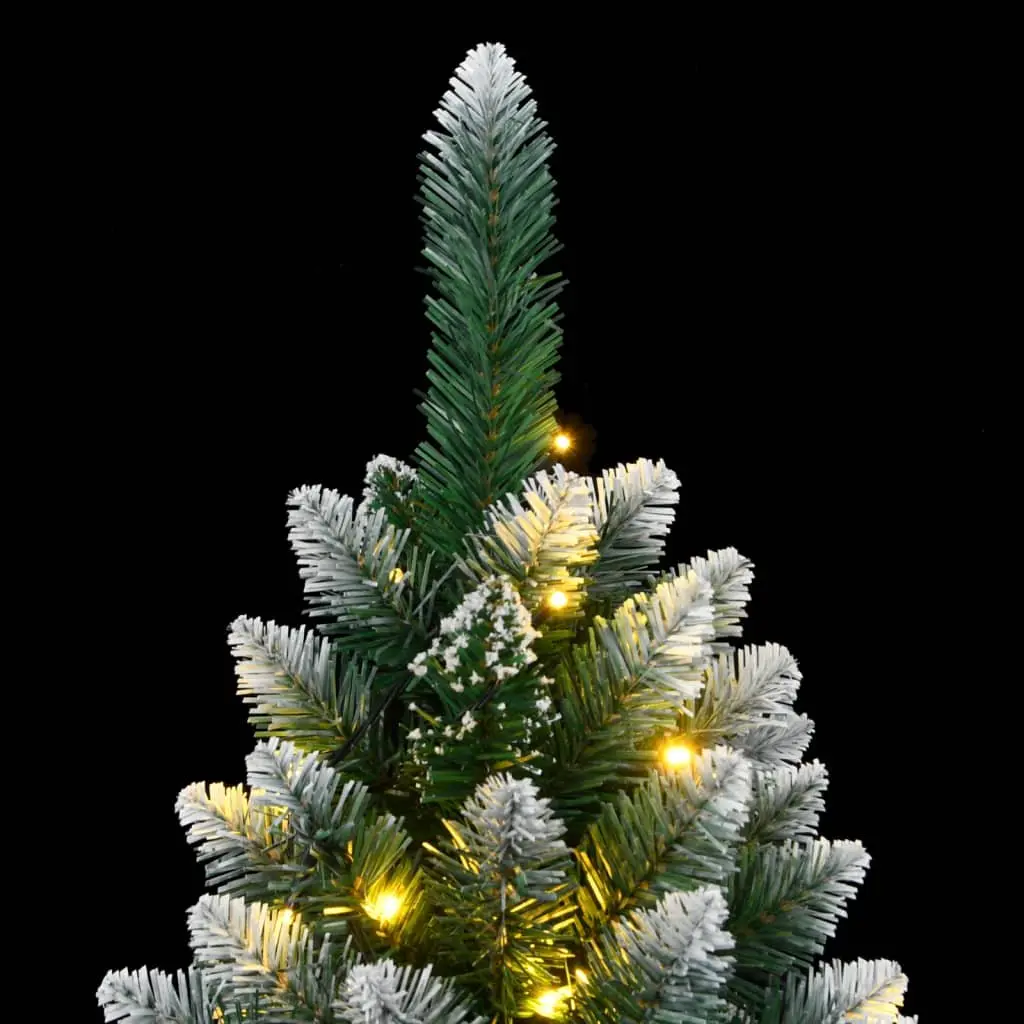 Artificial Christmas Tree PVC 210cm Green 300 LED Lights Hinged Branches Steel Stand