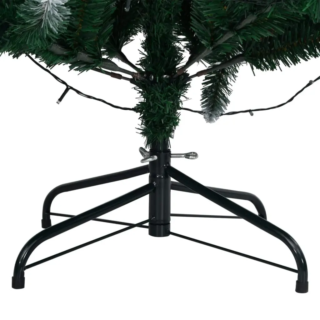 Artificial Christmas Tree PVC 210cm Green 300 LED Lights Hinged Branches Steel Stand