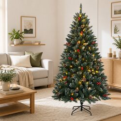 240cm Artificial Christmas Tree with LED Lighting