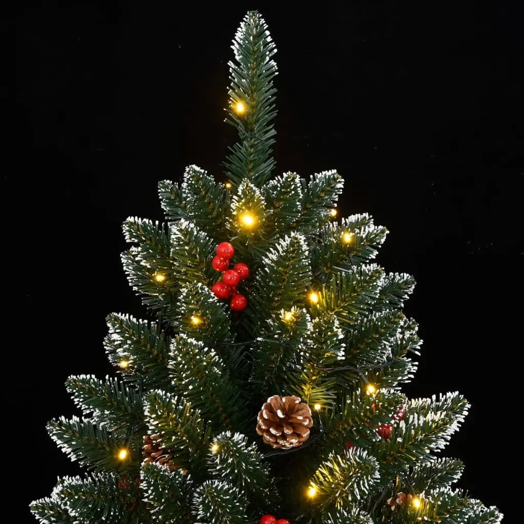 Artificial Christmas Tree Green PVC 240cm with 300 LED Lights for Holiday Decoration