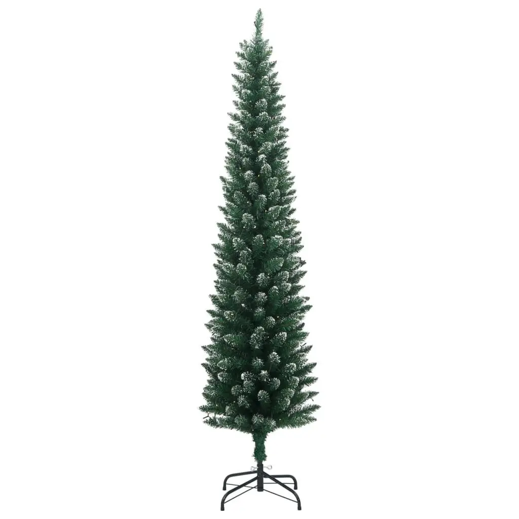 Artificial Slim Christmas Tree PVC 180cm Green with 300 LED Lights