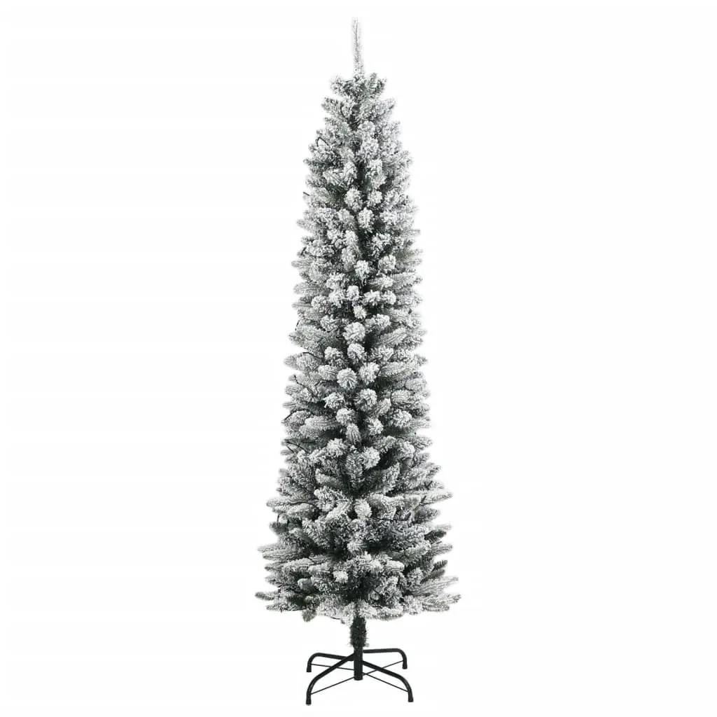 Artificial Christmas Tree Slim 150cm Flocked Snow Green