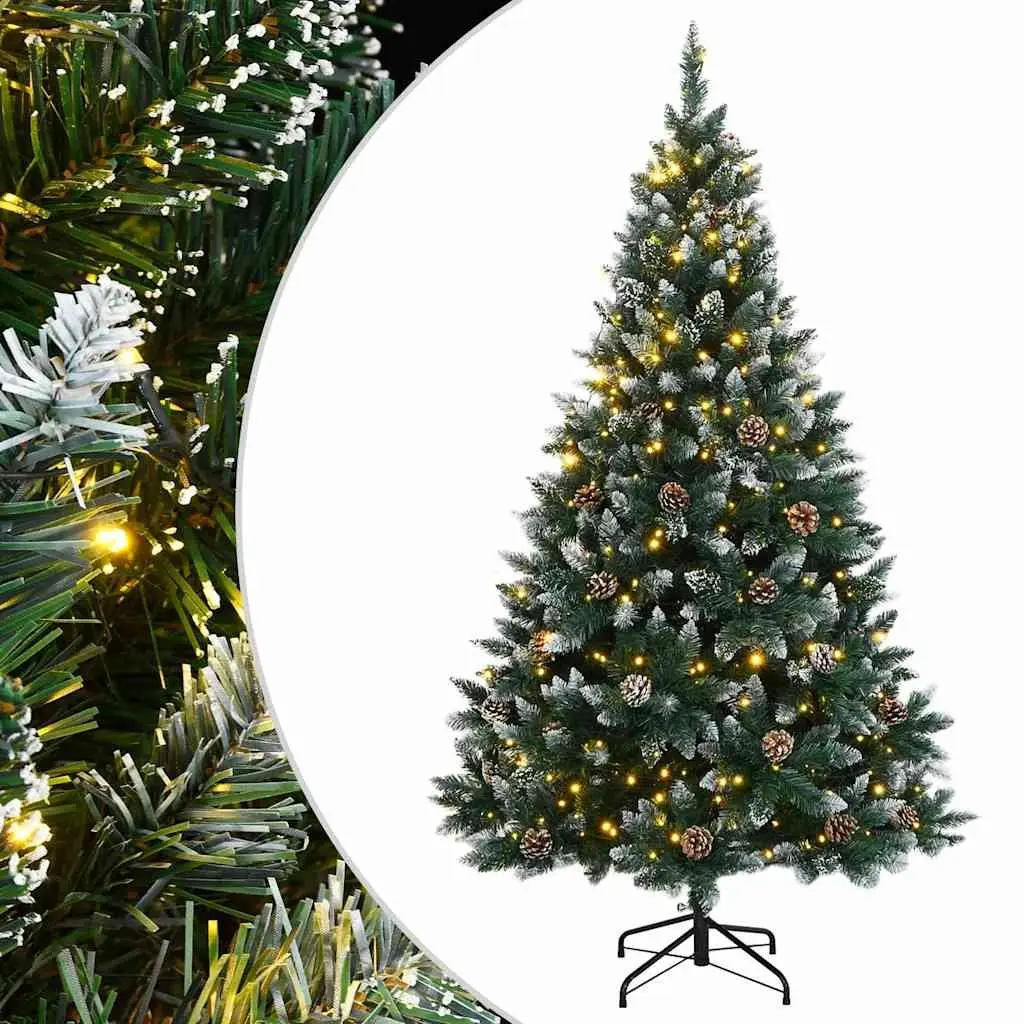 Artificial Christmas Tree 120 cm Green 150 LED Lights 8 Modes Hinged Branches
