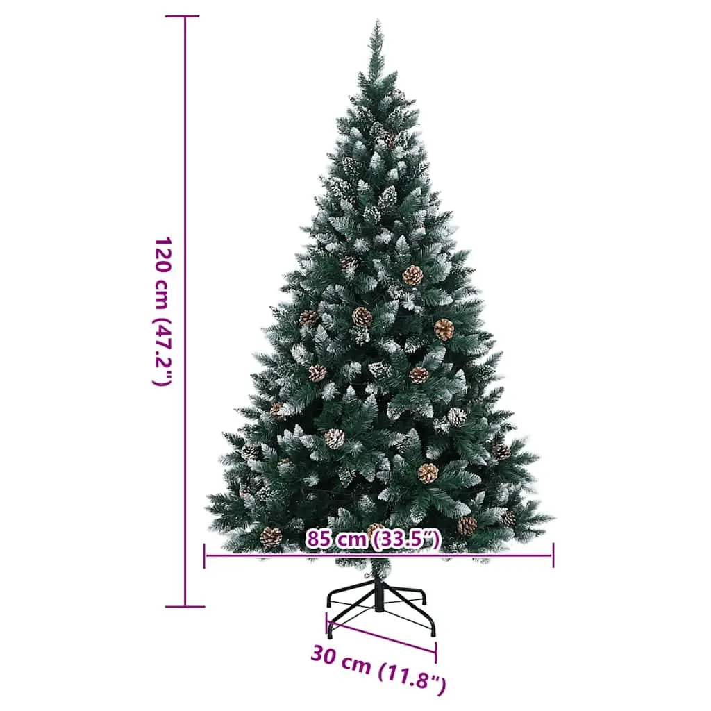 Artificial Christmas Tree 120 cm Green 150 LED Lights 8 Modes Hinged Branches