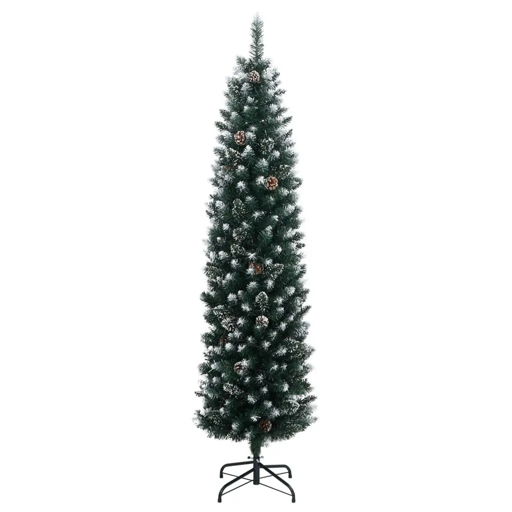 Artificial Slim Christmas Tree PVC 150cm Green with 150 LED Lights and 8 Lighting Modes