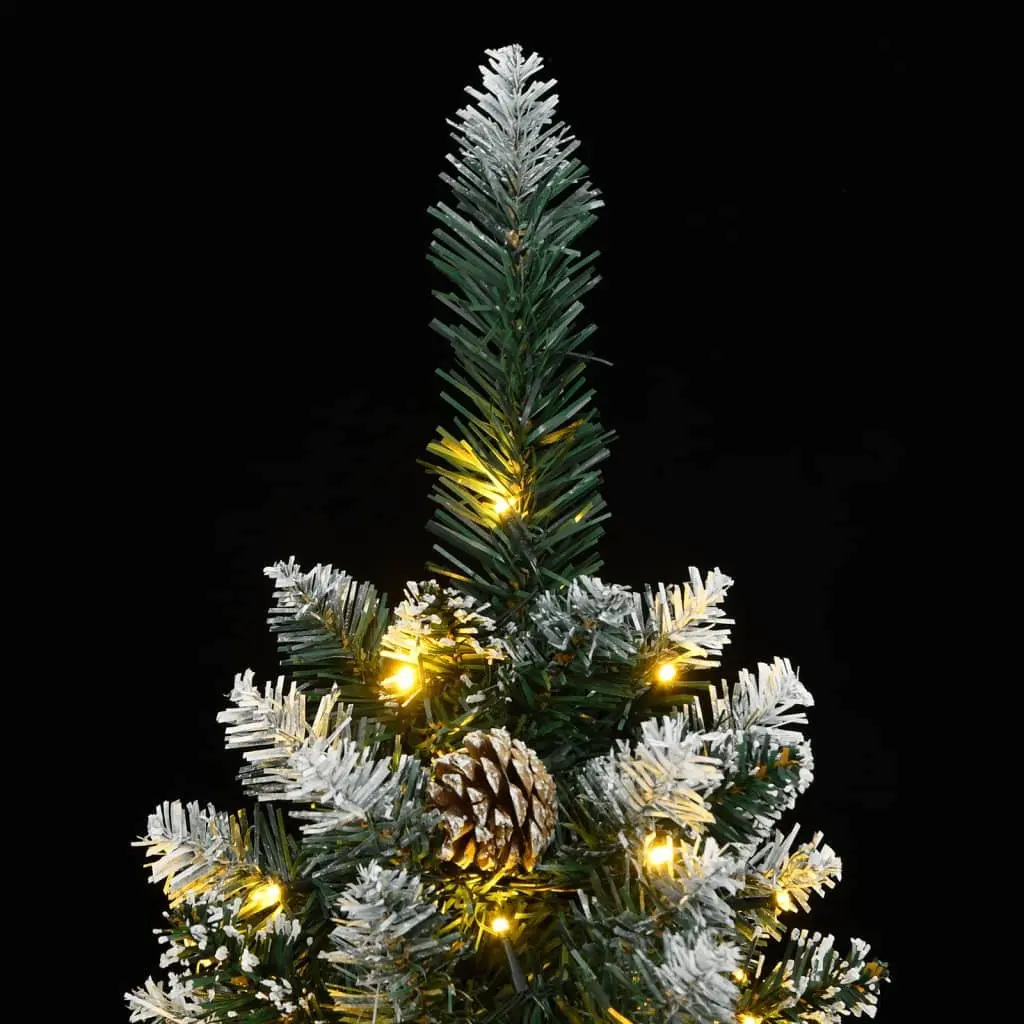 Artificial Slim Christmas Tree PVC 150cm Green with 150 LED Lights and 8 Lighting Modes