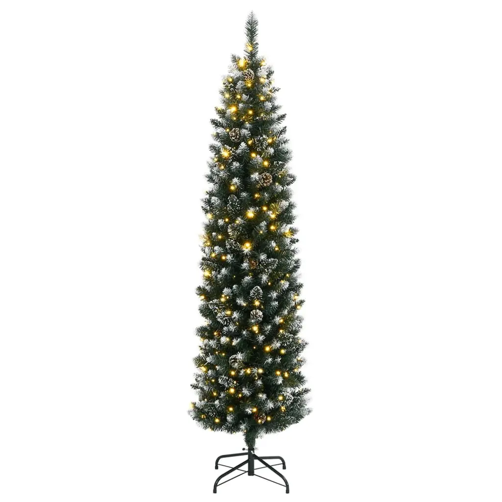 Artificial Christmas Tree PVC 210cm Green Slim Indoor Holiday Decorations