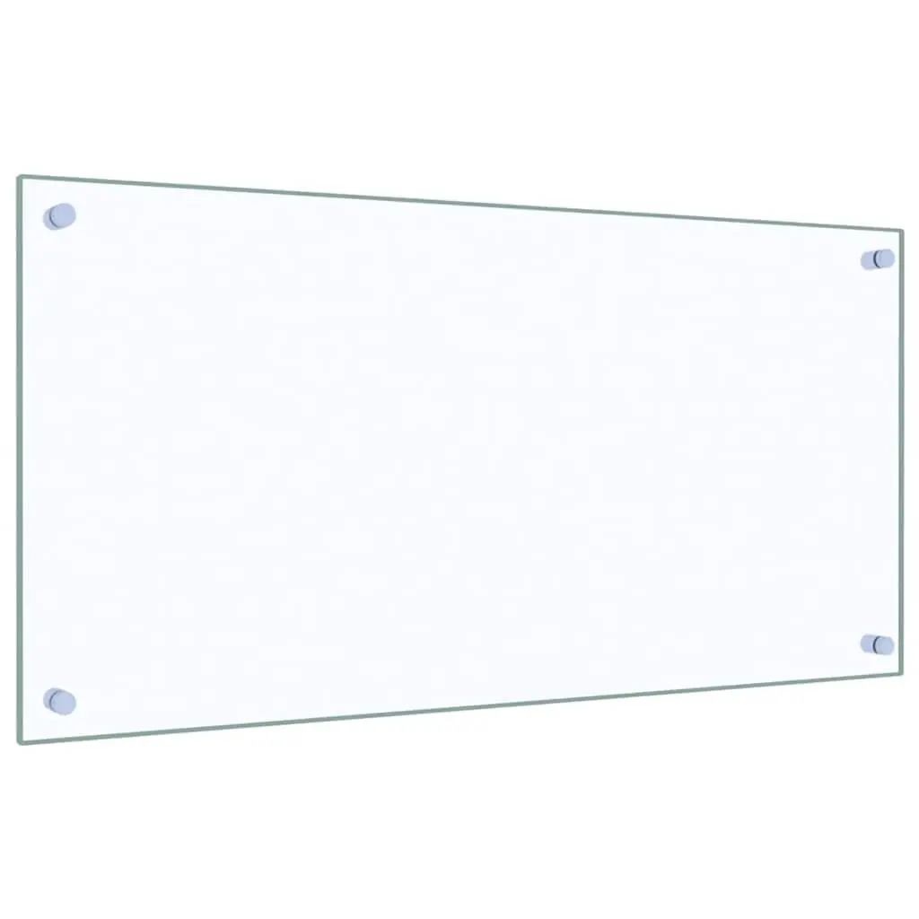 Tempered Glass Splash Guard Set of 2 80x40cm Transparent Kitchen Backsplash Panels