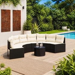 Practical Half-Round Outdoor Sofa Set for Relaxation
