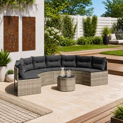 Practical Half-Round Garden Sofa Set for Outdoor Use