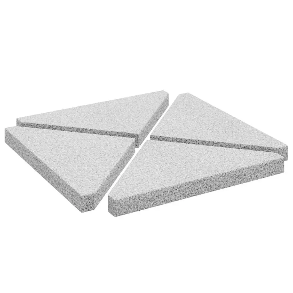 Triangular Grey Base Outdoor Parasol Stabiliser Umbrella Weight Plates 4 Piece Set