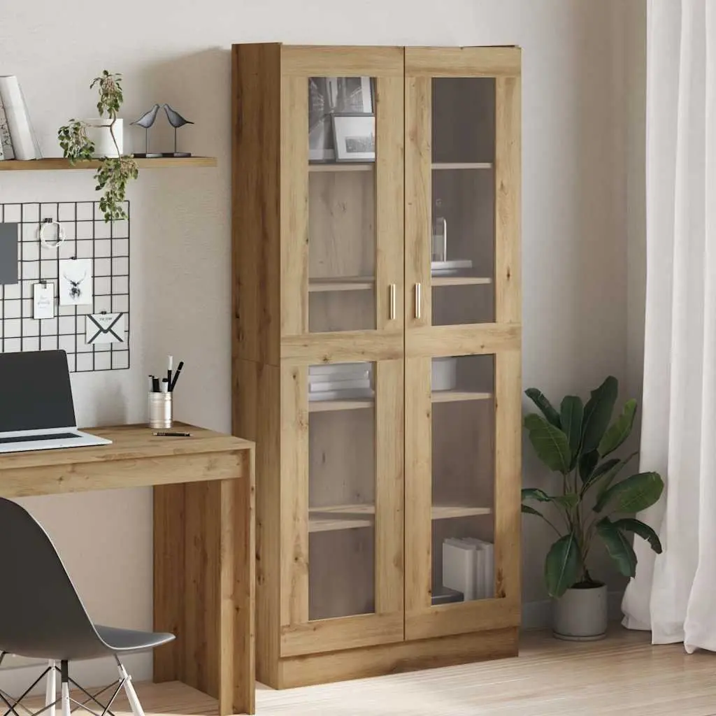 Highboard Standing Cabinet Bookcase Engineered Wood Brown Decorative Storage