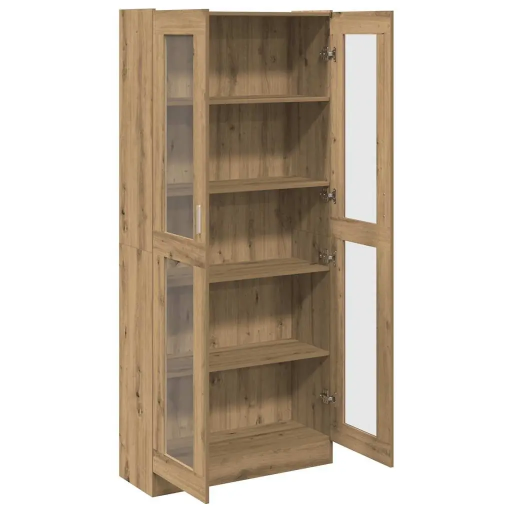Highboard Standing Cabinet Bookcase Engineered Wood Brown Decorative Storage
