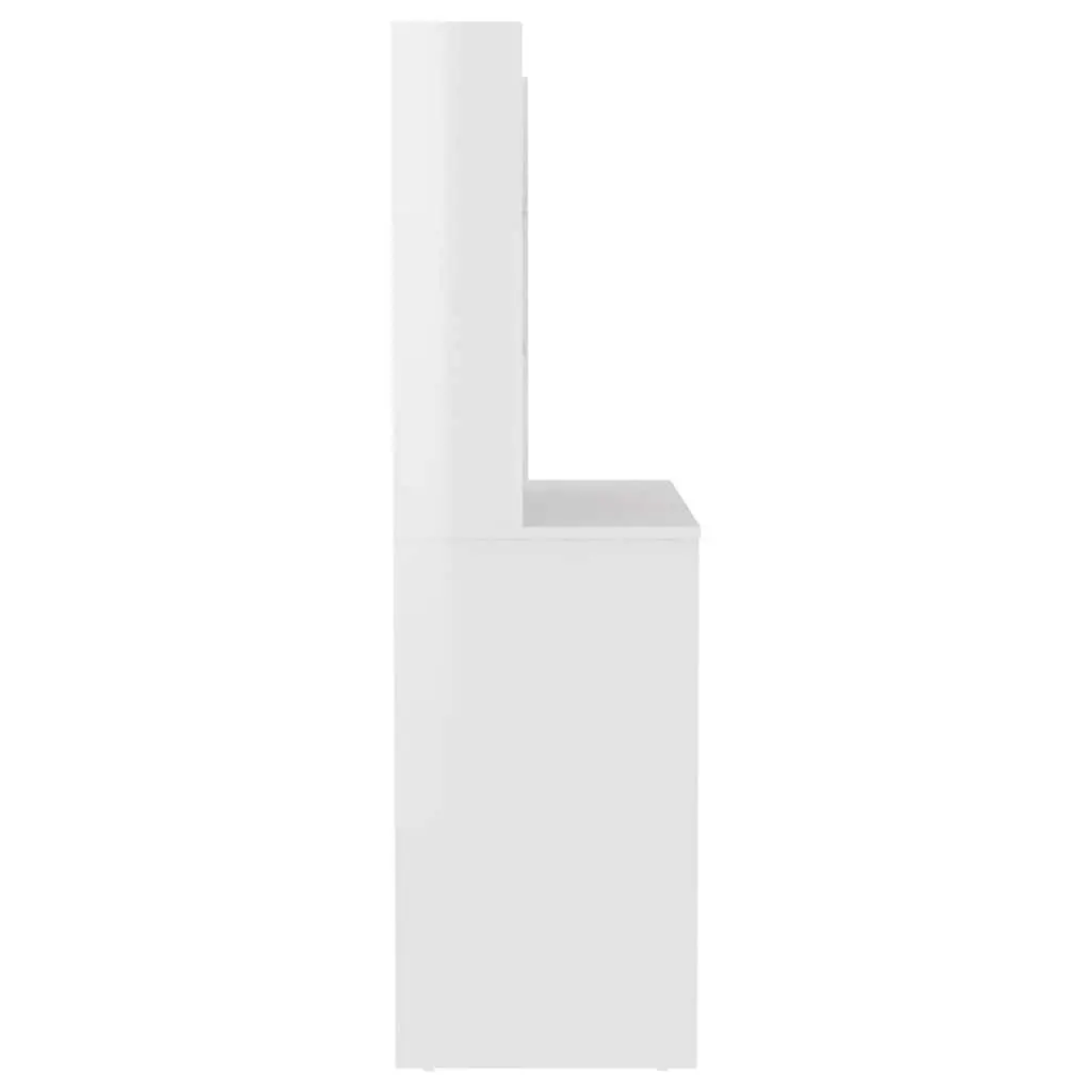 Makeup Vanity Table MDF 100 x 40 x 135 cm White with LED Lights Mirror