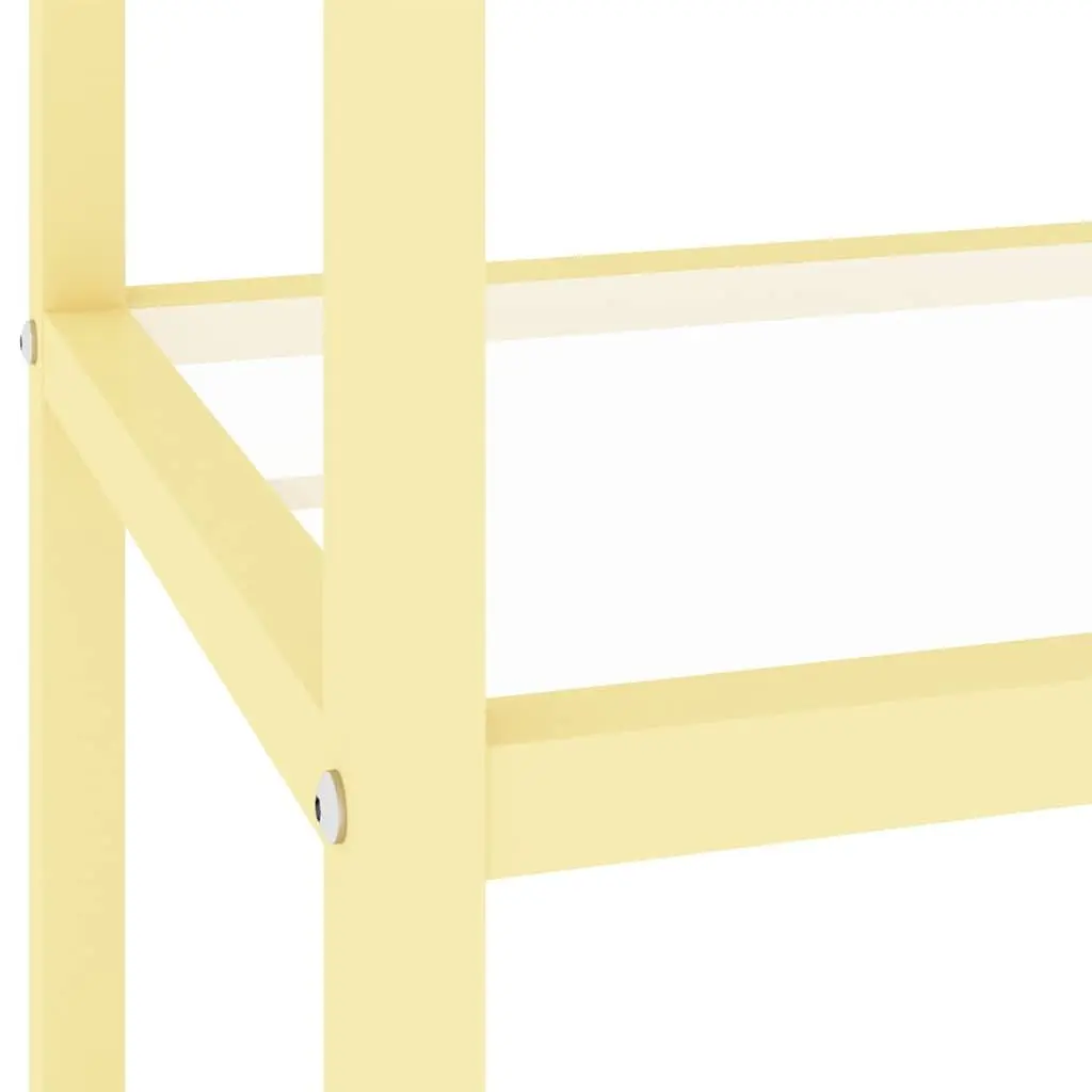 Standing Shelf Unit Tempered Glass Black Iron Frame 100W x 36D x 90H cm