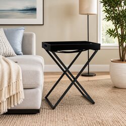 Folding Black Table for Various Living Spaces