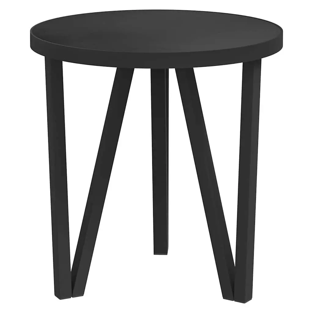 Round Tea Table MDF Top 35cm Black Contemporary End Table