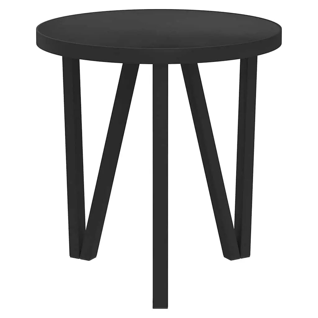 Round Tea Table MDF Top 35cm Black Contemporary End Table