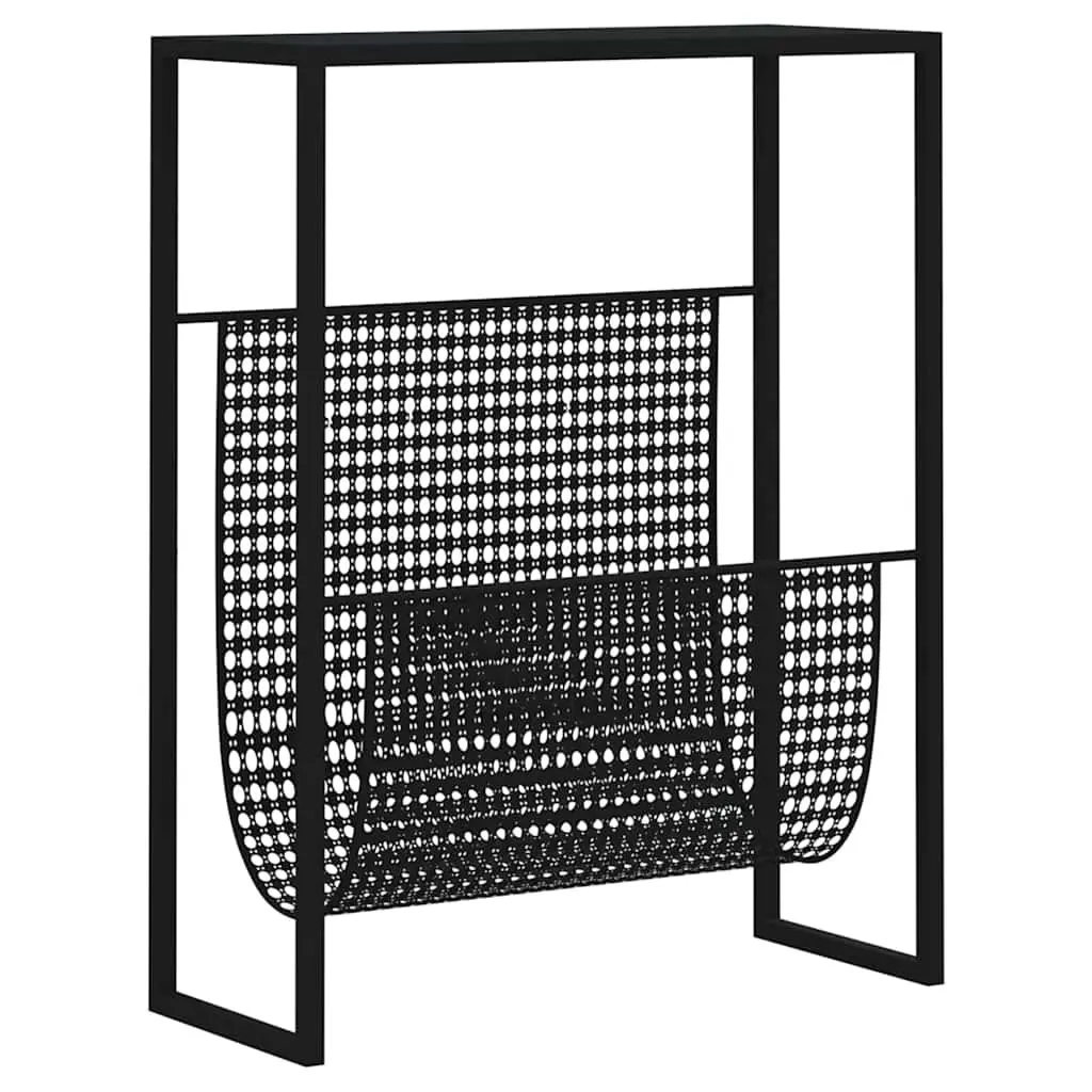 Magazine Rack Steel Black 35 x 15 x 45 cm Storage Organiser Display Stand