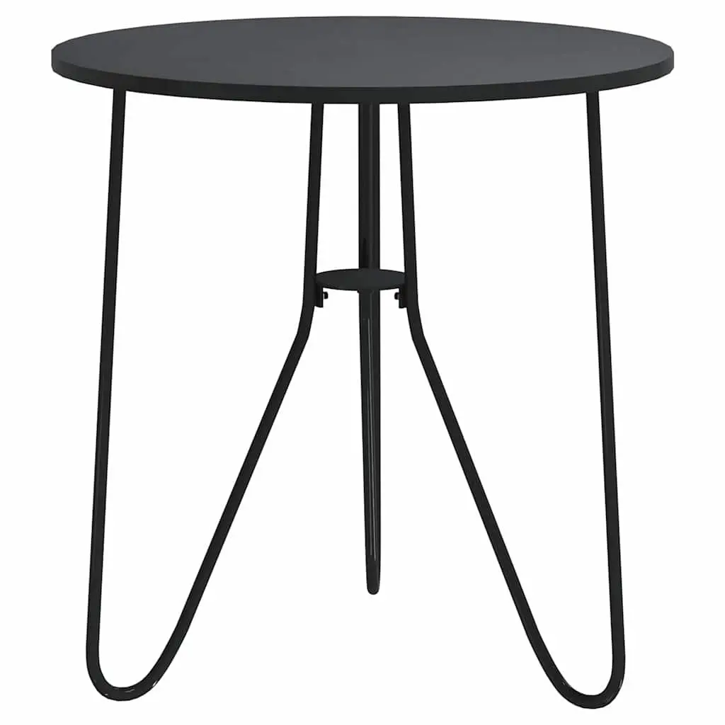 End Table MDF Powder-coated Iron 48 cm Black Modern Tea Coffee Table Accent Living Room Furniture